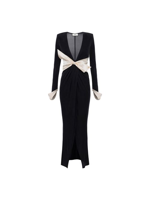 Red carpet dress in draped jersey with sash ELISABETTA FRANCHI | AB64446E2.685